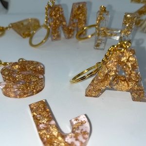 Gold Flakes Infused Keychains
